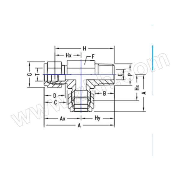 BI/布劳宁 三通右端NPT锥螺纹 N2605-10mm-08-10mm-SS 1个