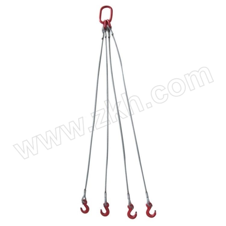DAYANG/大洋 四肢镀锌压制钢丝绳索具 φ28-(0-45°)14.6T-(45-60°)10.4T-12M 子母环×1+大开口钩×4+钢丝绳×4 1套