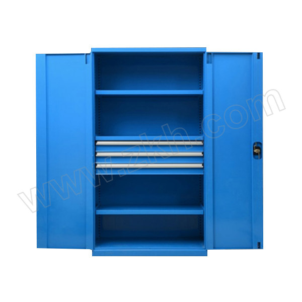 ZKH/震坤行 三抽四板多功能储物柜 Z202204-BU 尺寸1023×500×1800mm 层板4块 层板承重150kg 蓝色 1个