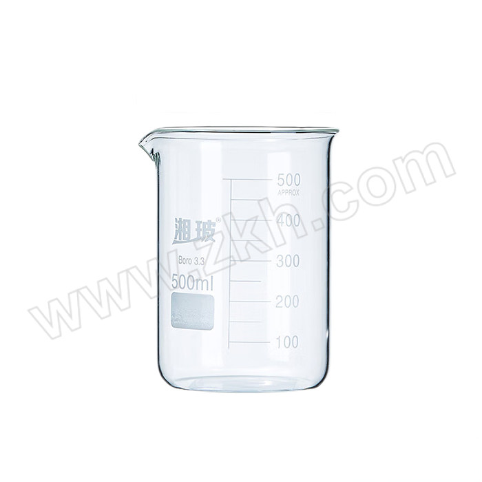 XB/湘玻 低型玻璃烧杯 500mL 底宽87.87mm 高117.72mm 1个