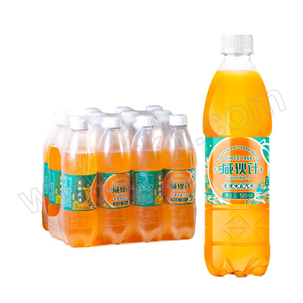 XHJ/咸伙计 香橙味盐汽水 520mL×12瓶 1箱