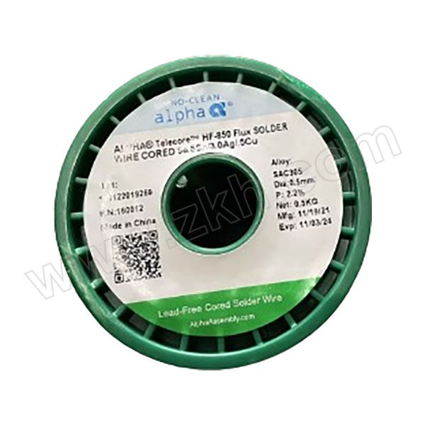 ALPHA/阿尔法 焊锡丝 ALPHA-SAC305 Sn96.5Ag3.0Cu0.5 0.5mm 500g 1卷
