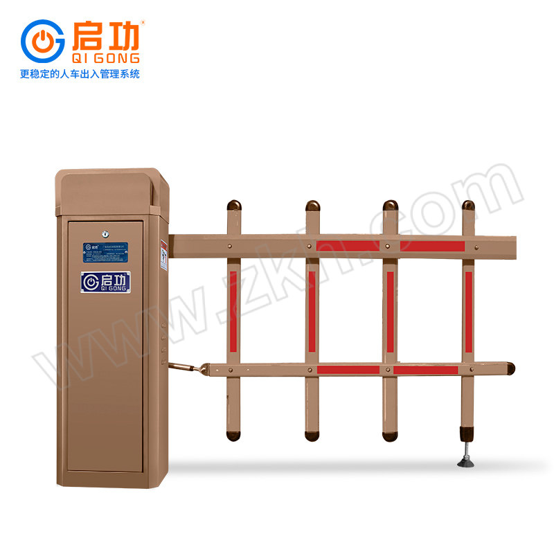 QIGONG/启功 栅栏道闸 QG-DZ2109 香槟金 右抬杆 闸杆长度4.5m 机箱尺寸344×264×1000mm 1台 1套
