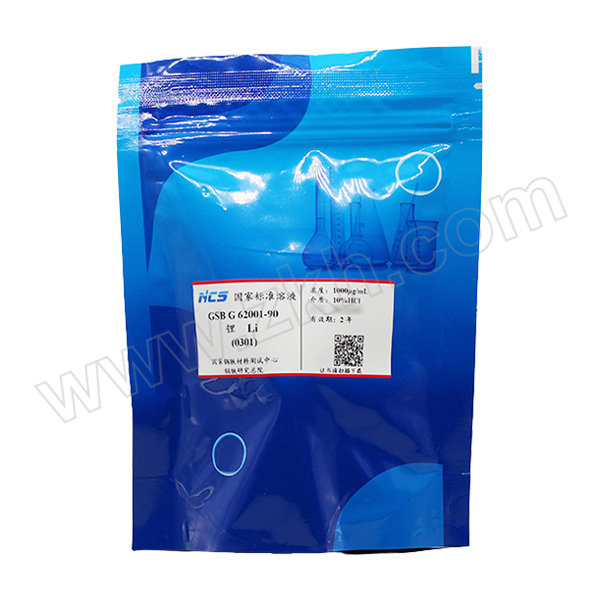 NCS/钢研纳克 锂单元素标准溶液 GSBG62001-90 介质10%HCl 浓度1000μg/mL 50mL 1瓶