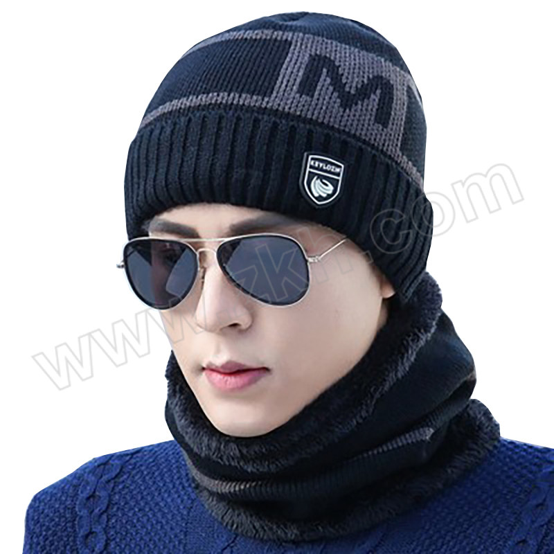 CNMF/谋福 男士冬季保暖加厚针织毛线帽 643 均码 黑色 1顶