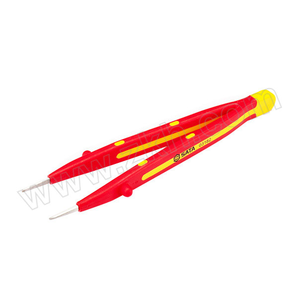 SATA/世达 VDE绝缘微尖横齿镊子 SATA-03182 160mm 1个