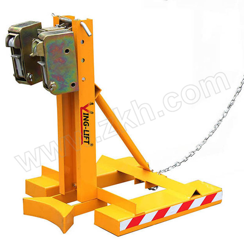 AJD/艾捷盾 叉车轻型单鹰嘴油桶夹具 DG360B 载重360kg 货叉长度600mm 货叉宽度150mm 1个