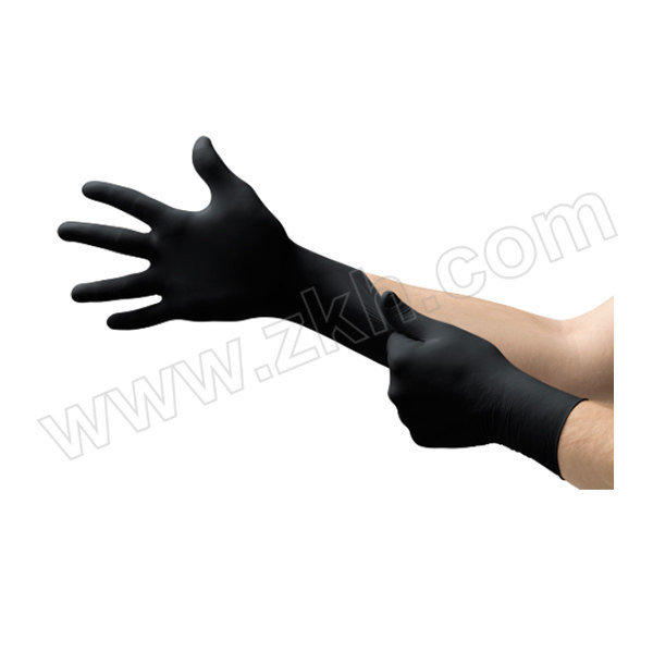 ANSELL/安思尔 MICROFLEX® Touch一次性黑色丁腈手套 93-732I M 无粉指麻 100只 1盒