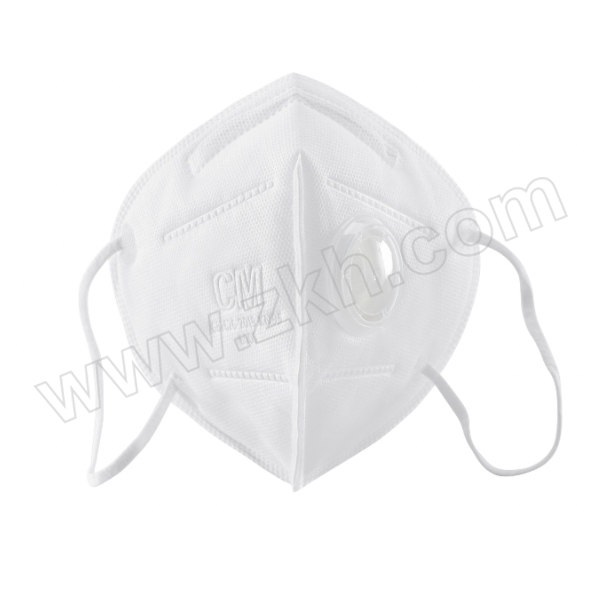 CM/朝美 折叠式颗粒物防护口罩 6005-3型 KN95 耳戴式 带阀 白色 1只