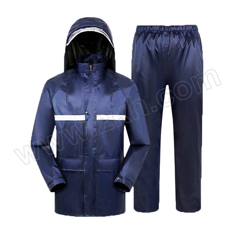 FANJIA/繁佳 反光分体成人户外雨衣套装 HCF-藏蓝色 XL 含雨衣×1+雨裤×1 1套