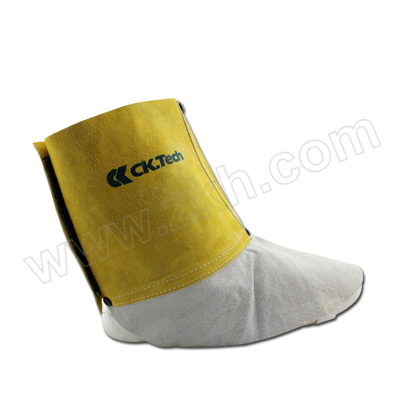 CKTECH/成楷科技 牛二层皮电焊鞋套 CKB-9300DF 黄色+灰色 长约300mm 1副