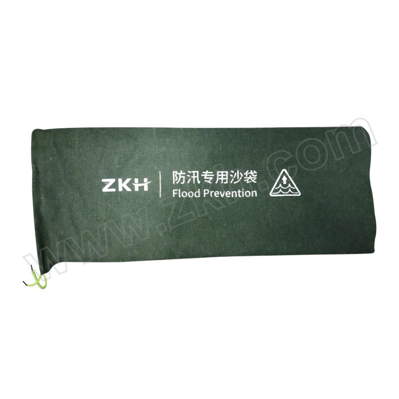 ZKH/震坤行 抽绳款帆布防汛沙袋 SS-SD3070 300×700mm 深绿色 不含沙 1只