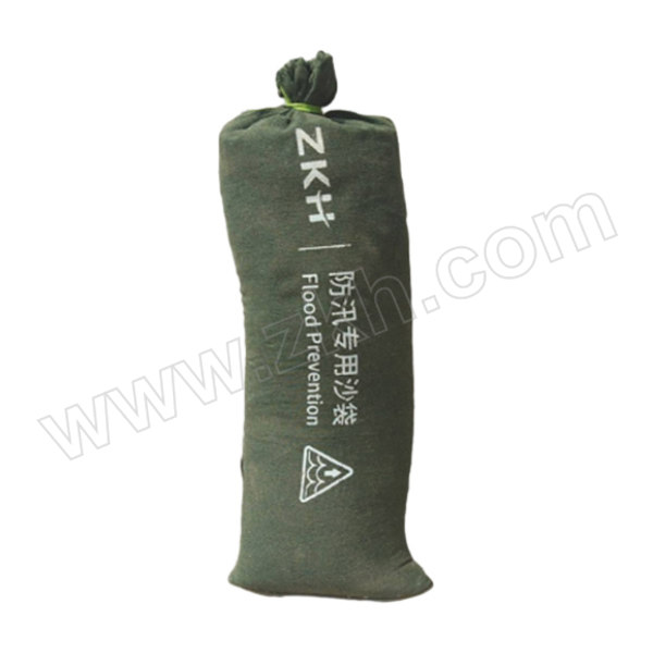 ZKH/震坤行 抽绳款帆布防汛沙袋 SS-SD3070 300×700mm 深绿色 不含沙 1只