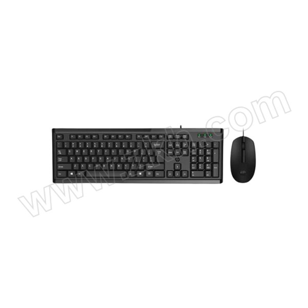HP/惠普 有线USB键盘鼠标套装 km10 全尺寸104键防泼溅设计 黑色 1套