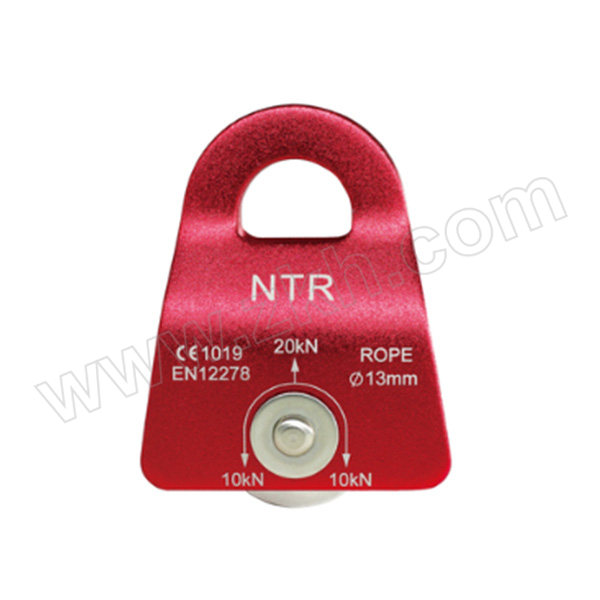 NTR/耐特尔 铝合金户外攀爬救援侧板单滑轮 SPPL04  红色 适配直径8~13mm的绳索 拉力23kN 1个