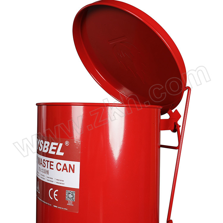 SYSBEL/西斯贝尔 脚踏式防火垃圾桶 WA8109500 红色 14gal/53L 1个