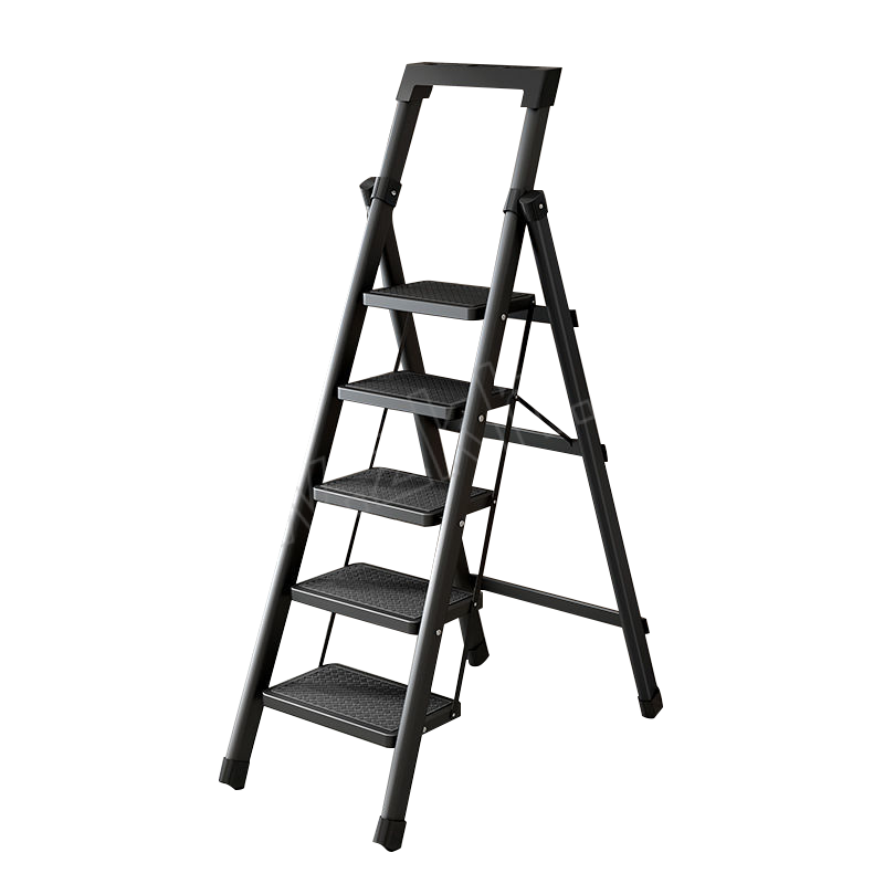 LIANGONG/链工 黑色五步梯 折叠梯子 梯子高度1520mm 载荷70kg 工作高度1030mm 1件