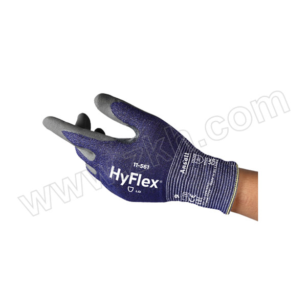 ANSELL/安思尔 HyFlex 手掌涂层防割手套 11-561 10码 灰色 长210-285 毫米 1副