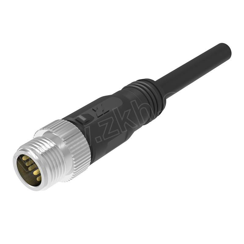 ZHAOLONG/兆龙 非屏蔽型PUR护套传感器电缆组件 ZL7403A399 黑色 M12-A-5芯公直头 M12-A-5芯母直头 5m 1根