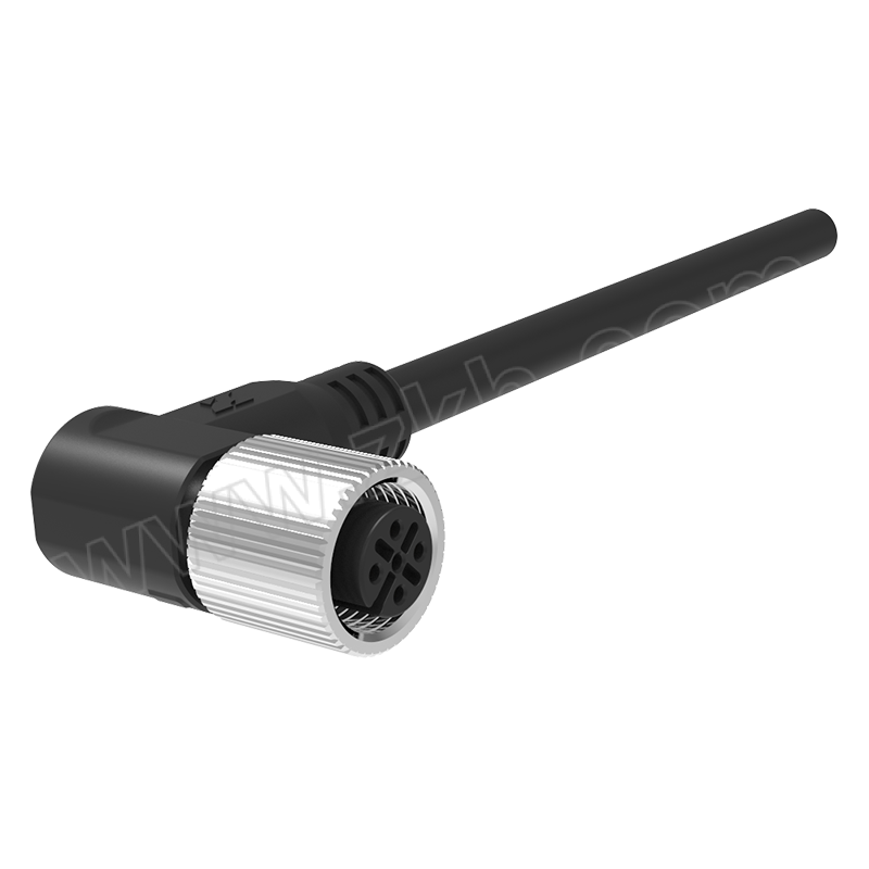 ZHAOLONG/兆龙 屏蔽型PVC护套传感器电缆组件 ZL7403A373 M12 A 5芯母弯头 10m 1根