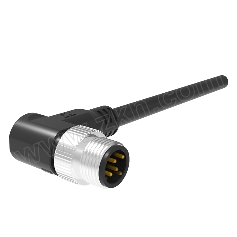 ZHAOLONG/兆龙 屏蔽型PVC护套传感器电缆组件 ZL7403A360 M12 A 5芯公弯头 5m 1根