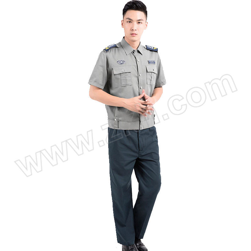 BATTLE TIGER/征战虎 短袖保安服套装 23412 2XL(180) 含灰色上衣×1件+墨绿色裤子×1条+肩章×2个+胸标×1个 1套