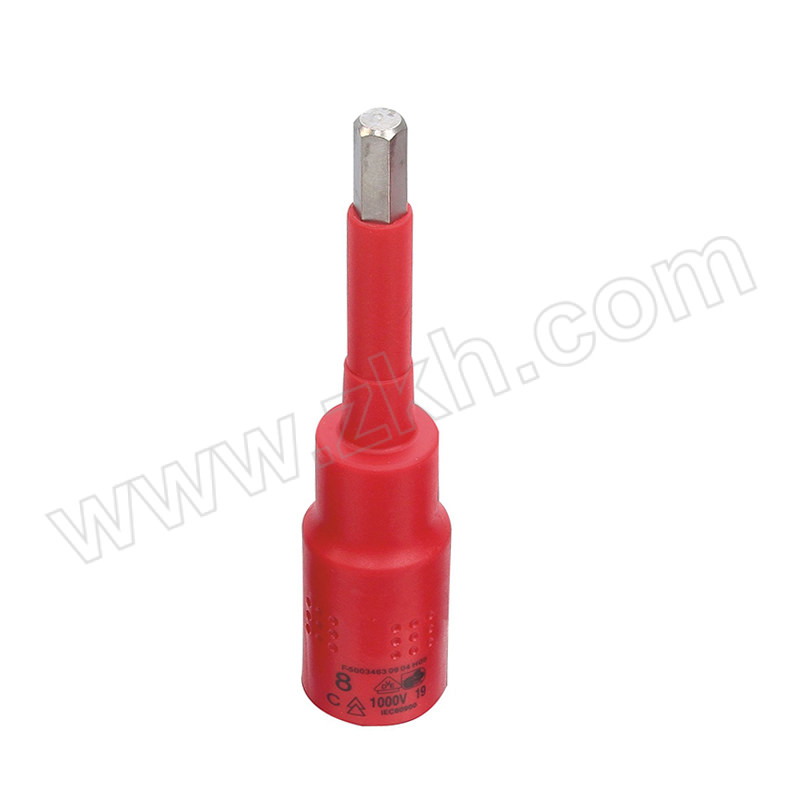BESTIR/鹰之印 12.5mmVDE绝缘六角旋具套筒 BST-75908 H8×118mm 1个