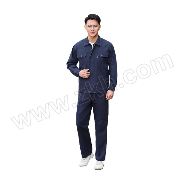 BOHAO/搏濠 纯棉纯色春秋款工服 020款 175码 藏蓝色 含上衣×1+裤子×1 1套