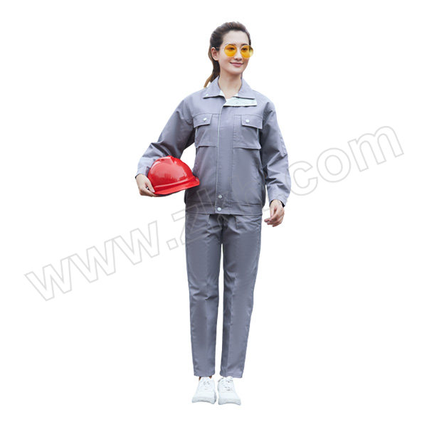 BOHAO/搏濠 能盾涤棉帆布春秋款工服 091款 165码 深灰色+浅灰色 含上衣×1+裤子×1 1套