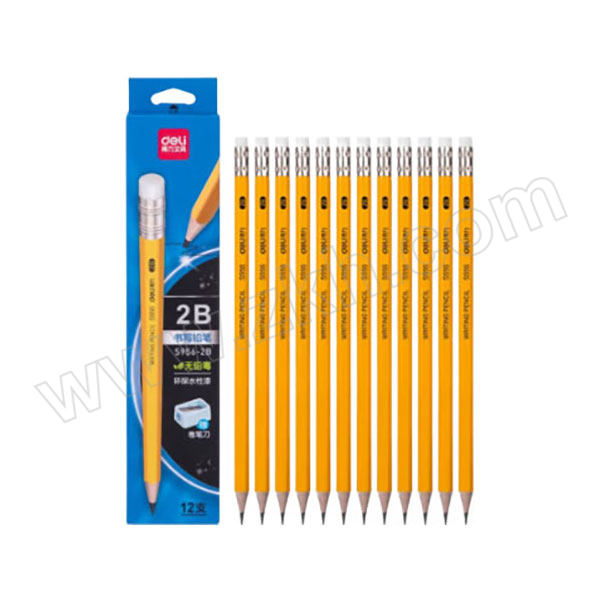 DELI/得力 铅笔 S956-2B 笔杆黄色 12支 1盒