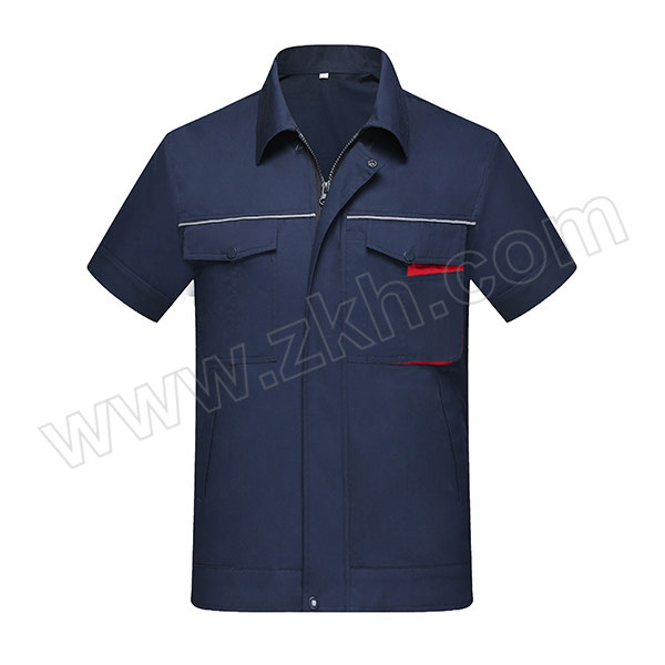 TOPRUI/拓普瑞 夏季全棉短袖工作服上衣 F2 190码 藏兰色 1件