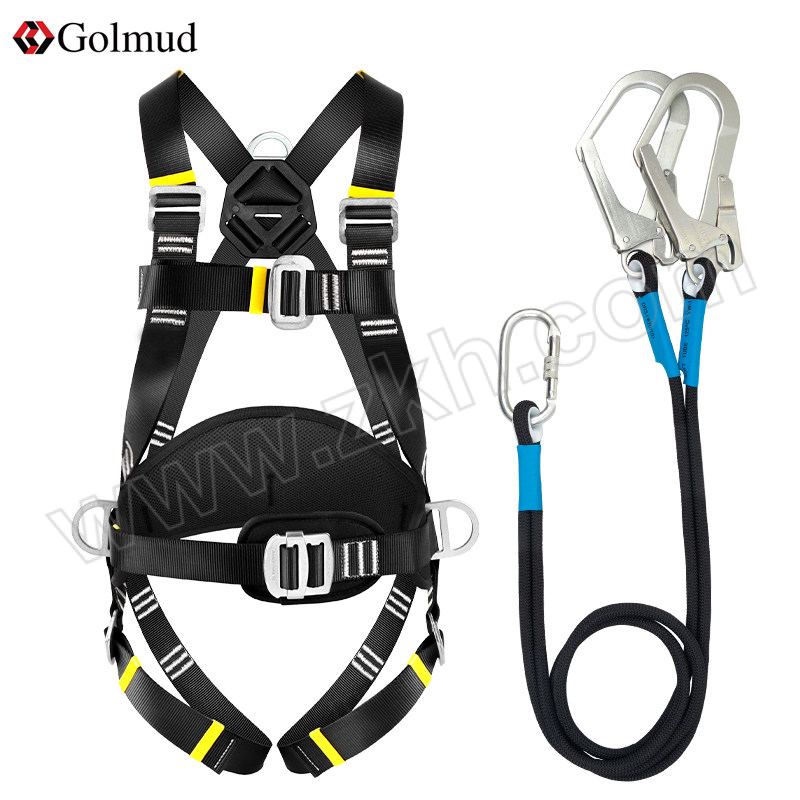 GOLMUD/哥尔姆 全身式五点式安全绳保险带套装 GM8088 含安全带×1+3m双大钩×1 1套