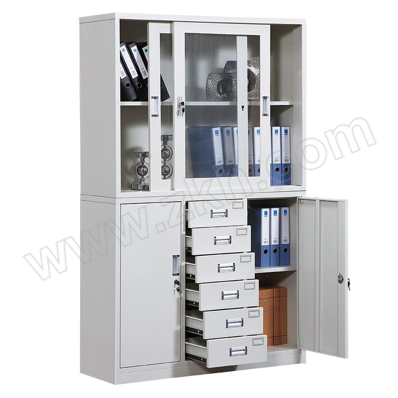 MZ/铭祖 宽中六文件柜灰白 MZ-WJG-14 尺寸1180×390×1800mm 0.6mm冷轧钢 1台