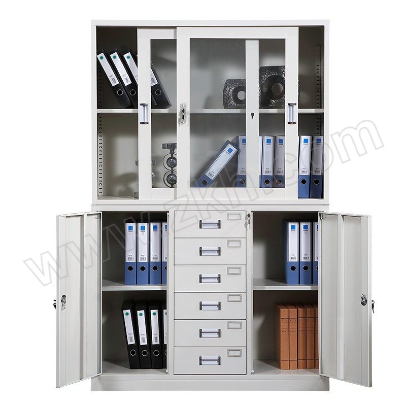 MZ/铭祖 宽中六文件柜灰白 MZ-WJG-14 尺寸1180×390×1800mm 0.6mm冷轧钢 1台