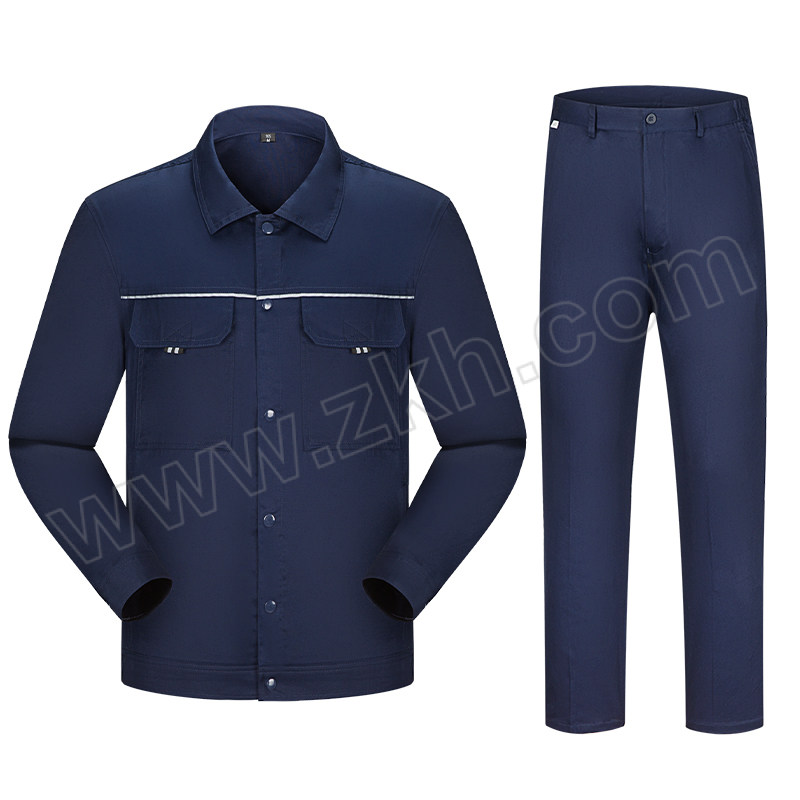 HONGANTU/宏安途 纯棉夏季长袖工作服套装 CM-XZ14 165码 藏蓝色 含上衣×1+裤子×1 1套