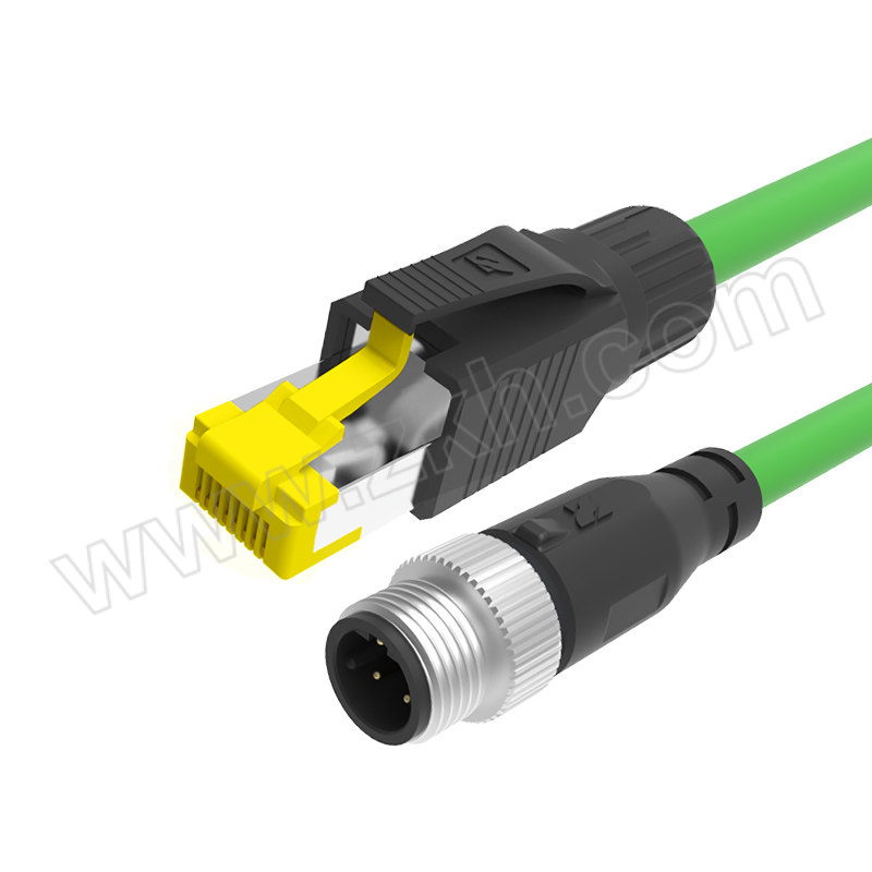 ZHAOLONG/兆龙 PROFINET-A-以太网电缆组件 ZL7402A319 绿色 RJ45/M12-D 4芯公直头 1m 1根
