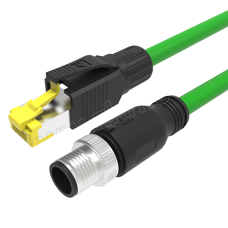 ZHAOLONG/兆龙 PROFINET-A-以太网电缆组件 ZL7402A320 绿色 RJ45/M12-D 4芯公直头 3m 1根