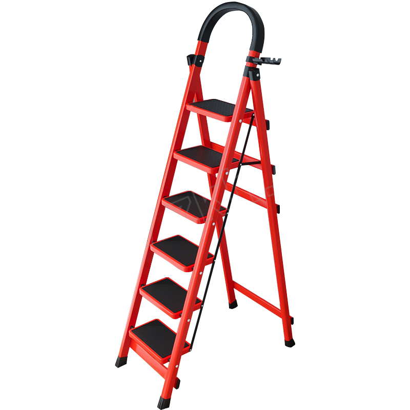 LIANGONG/链工 踏高六步梯 红色 梯子高度1900mm 载荷70kg 工作高度1380mm 1件