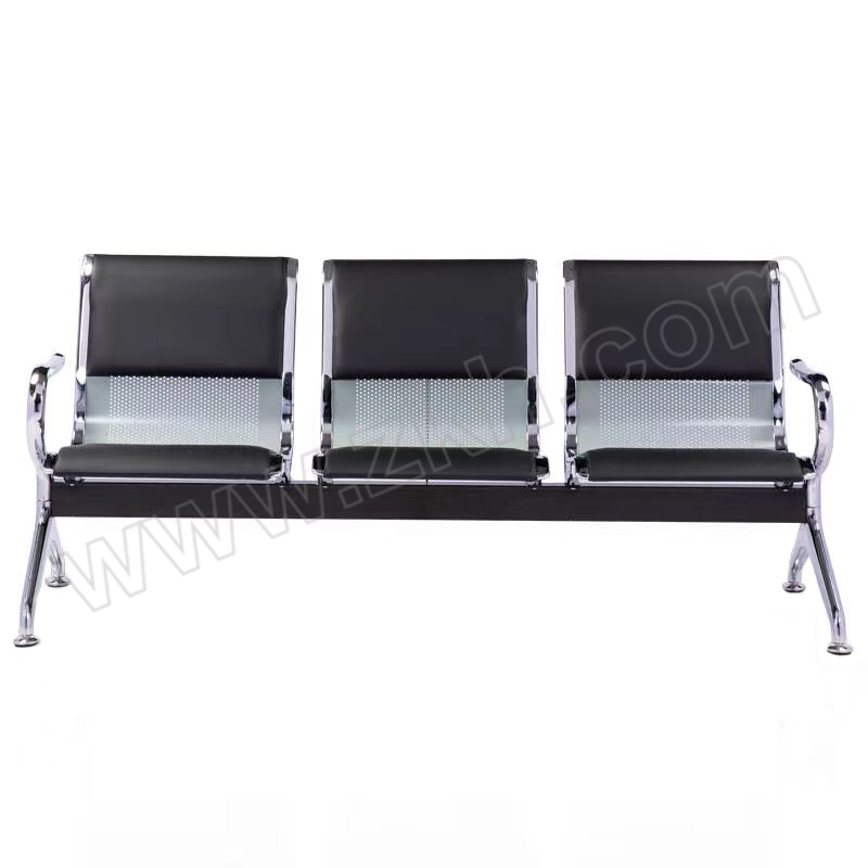HZJ/华之杰 加皮垫三人位联排椅 HZJ-LPY05 尺寸1750×650×780mm 黑色 1张