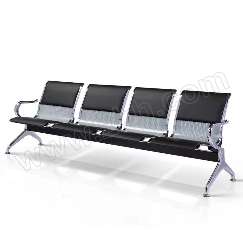 HZJ/华之杰 加皮垫四人位联排椅 HZJ-LPY06 尺寸2300×650×780mm 黑色 1张