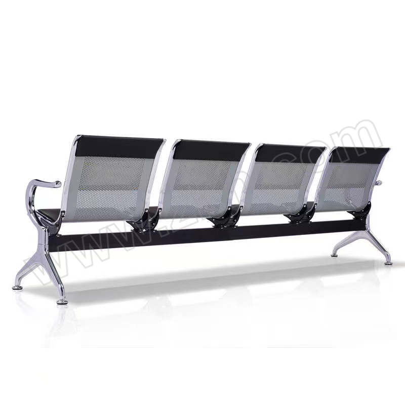 HZJ/华之杰 加皮垫四人位联排椅 HZJ-LPY06 尺寸2300×650×780mm 黑色 1张