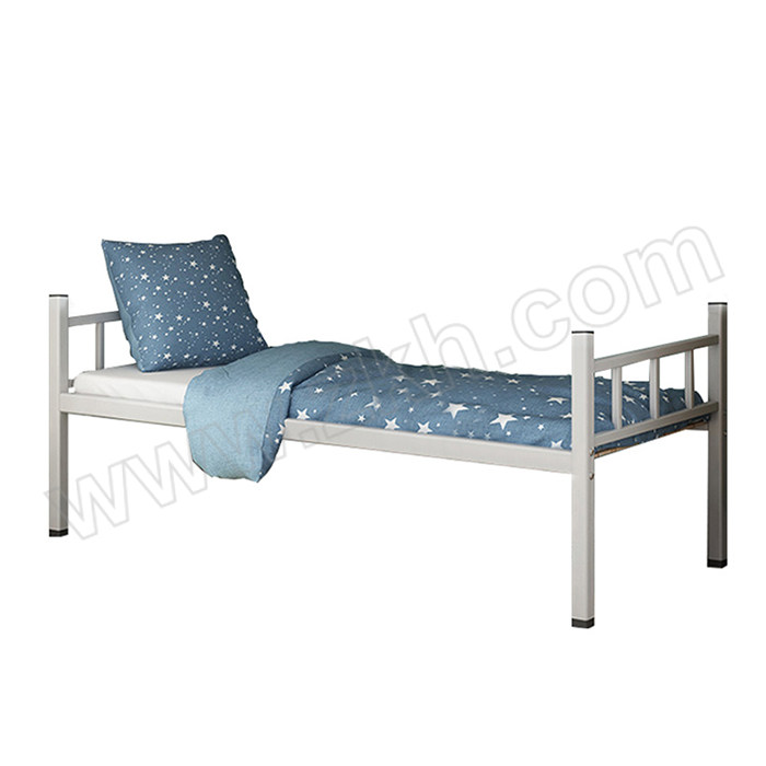 SHUANGXIN/双信 宿舍方管单人床含八公分床垫 XX-FGD-1500-8Z 尺寸2000×1500×750mm 灰白色 1张
