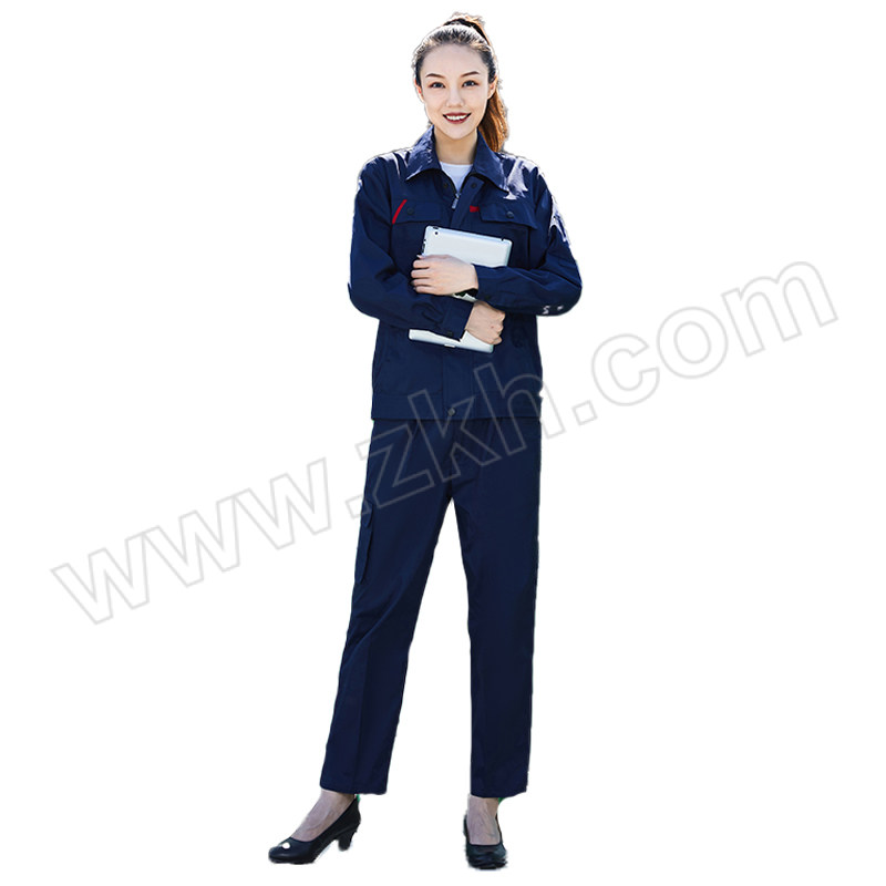 HONGANTU/宏安途 纯棉夏季长袖工作服套装 CM-XZ16 160码 藏蓝色 含上衣×1+裤子×1 不含其他产品 1套