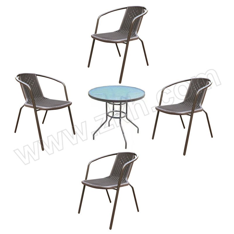 FANJIA/繁佳 户外休闲桌椅组合 LZJ-无孔圆桌+4椅 桌φ80×71cm 椅50×54×70cm 1套