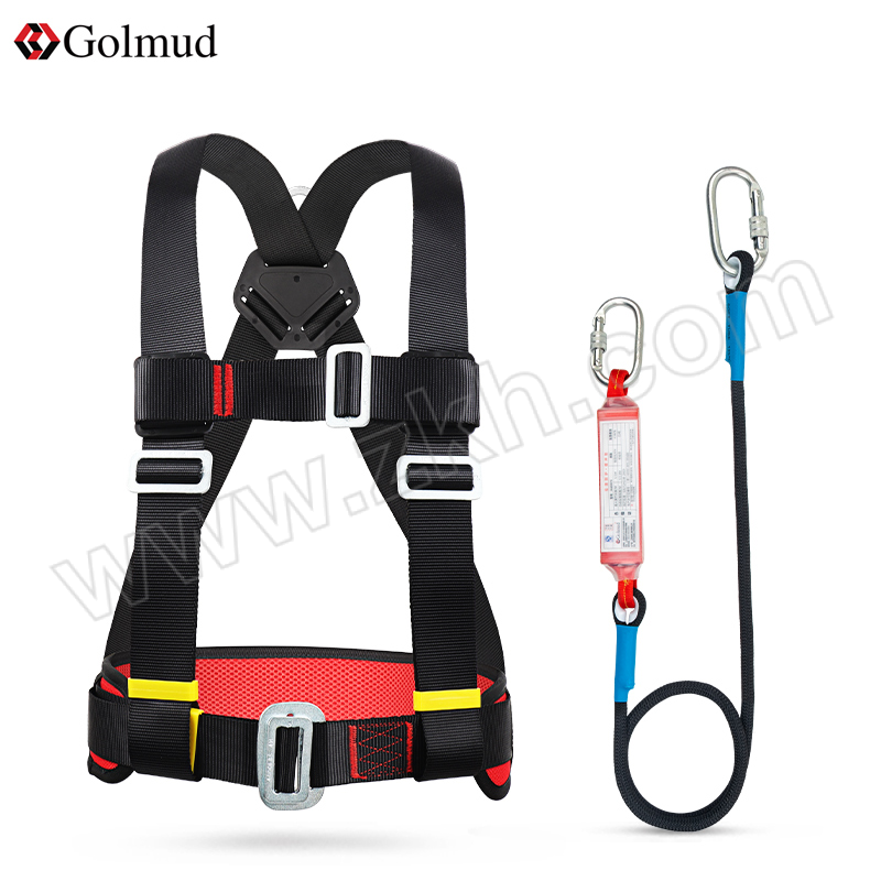 GOLMUD/哥尔姆 半身三点式安全带带挂钩防安全绳保险带套装 GM8235 含安全带×1+1.8m单小钩缓冲绳×1 1套