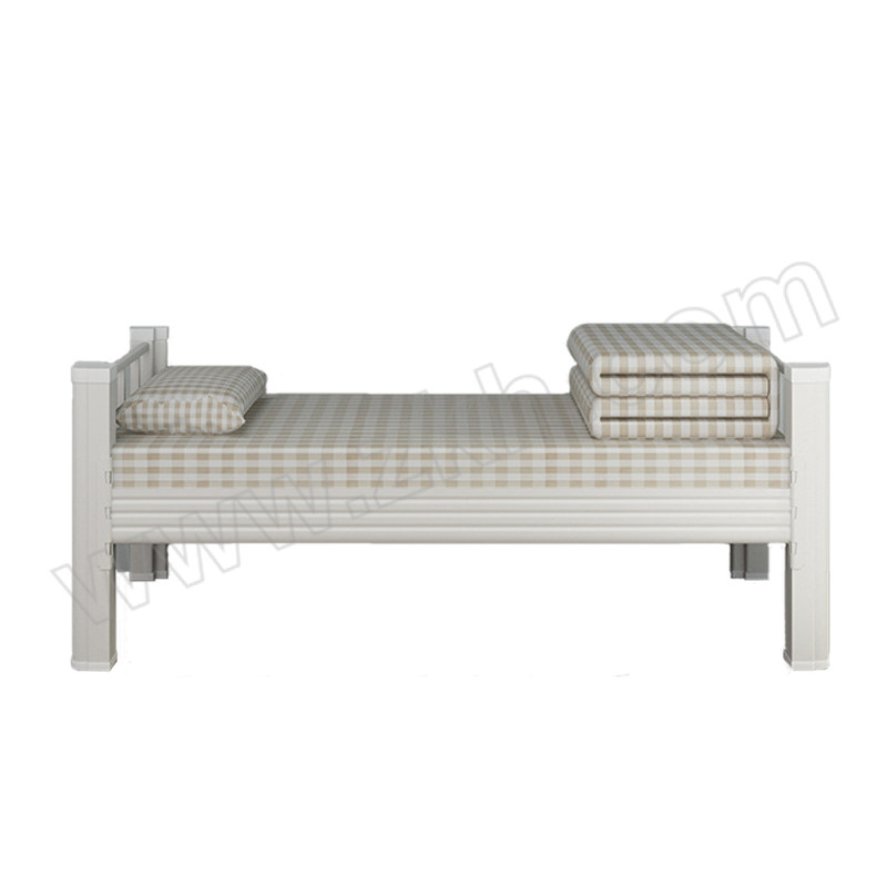 SHUANGXIN/双信 宿舍型材单人床加厚款实木床板含八公分床垫 XX-XCDM-1500H-8Z 尺寸2000×1500×750mm 灰白色 1张