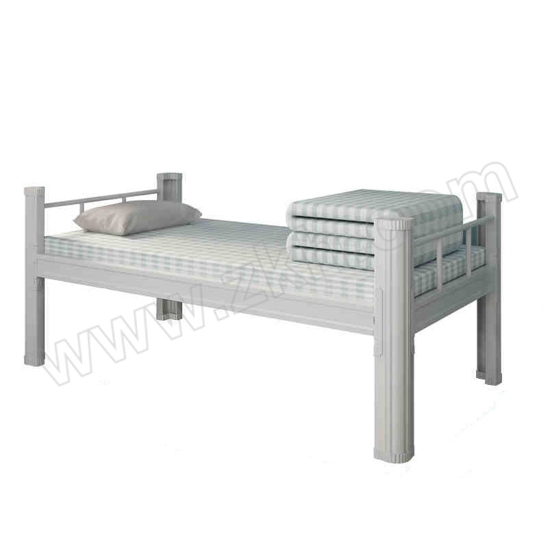 SHUANGXIN/双信 宿舍型材单人床加厚款实木床板含八公分床垫 XX-XCDM-1500H-8Z 尺寸2000×1500×750mm 灰白色 1张
