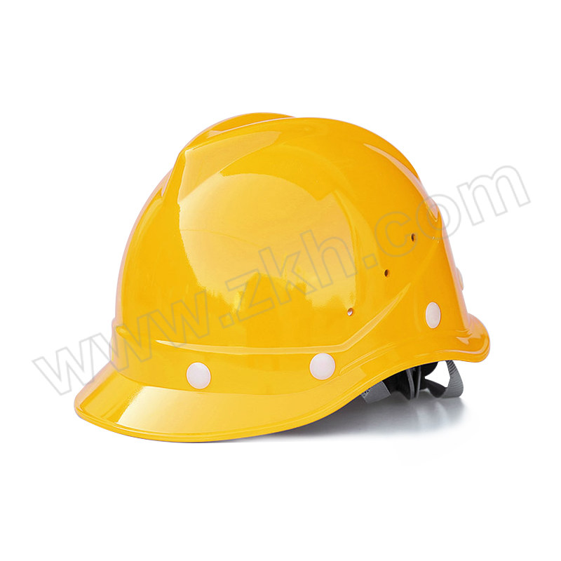 FEIXUN/飞迅 V型透气FRP玻璃钢安全帽 FEIXUN-16 黄色 一指键帽衬 八点式织物内衬 葫芦扣下颚带 273×215×145mm 1顶