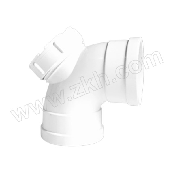 JUNTIAN/钧天 PVC-U排水90°弯头(带检) dn110 白色 1个