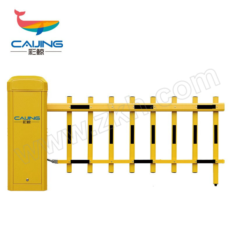 CAIJING/彩鲸 智能栅栏道闸停车场管理出入口门禁 CJ-ZLDZ6000 黄色 右抬杆 两栏杆 闸杆长度3m 1台
